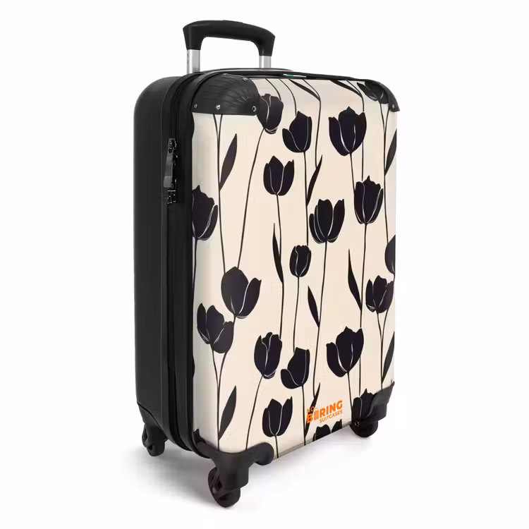 Valise - Tulipes - Motif - Noir — 2