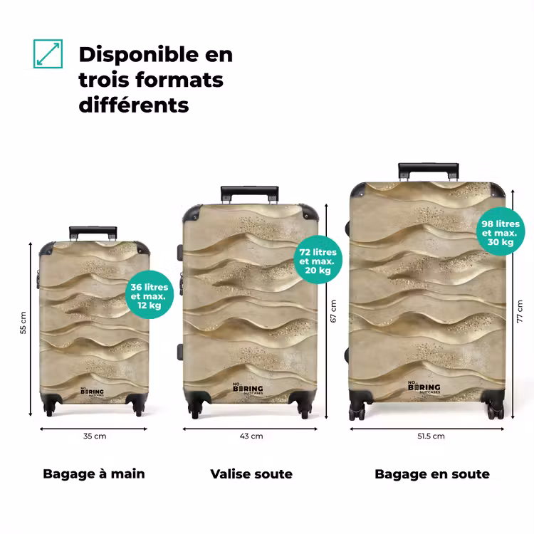 Valise - Vagues - Motif - Or — 3