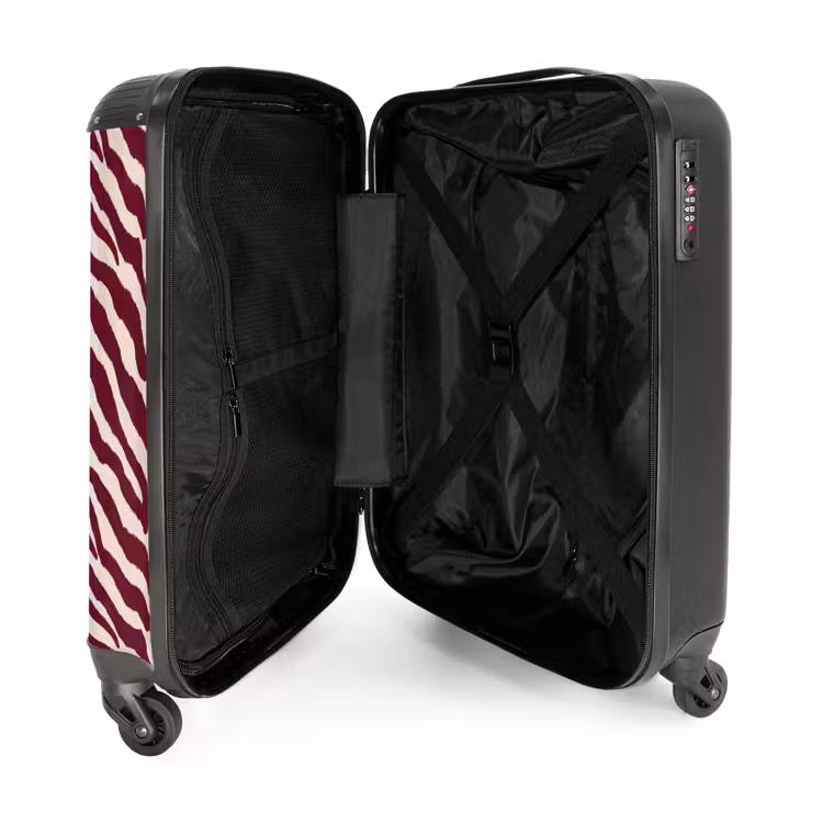 Valise - Zebra - Motif - Bordeaux - Rouge — 5
