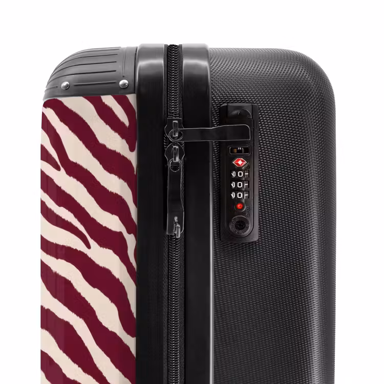 Valise - Zebra - Motif - Bordeaux - Rouge — 6