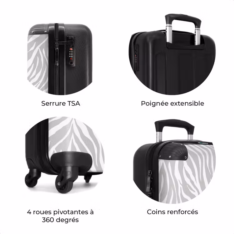 Valise - Zebra - Motif - Gris — 8