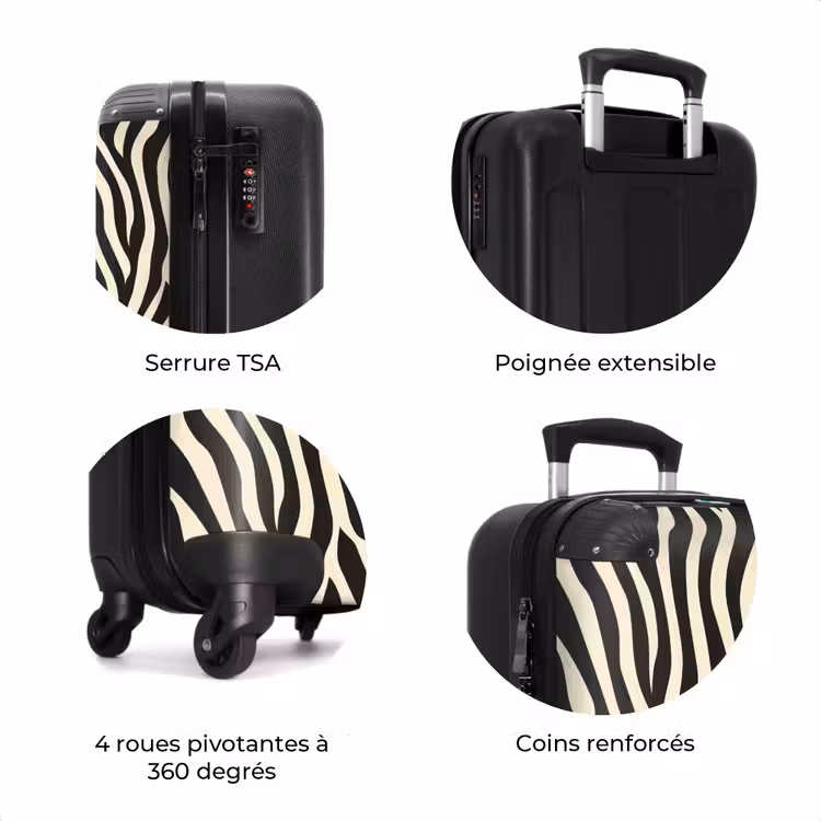 Valise - Zebra - Print - Classic - Black — 8