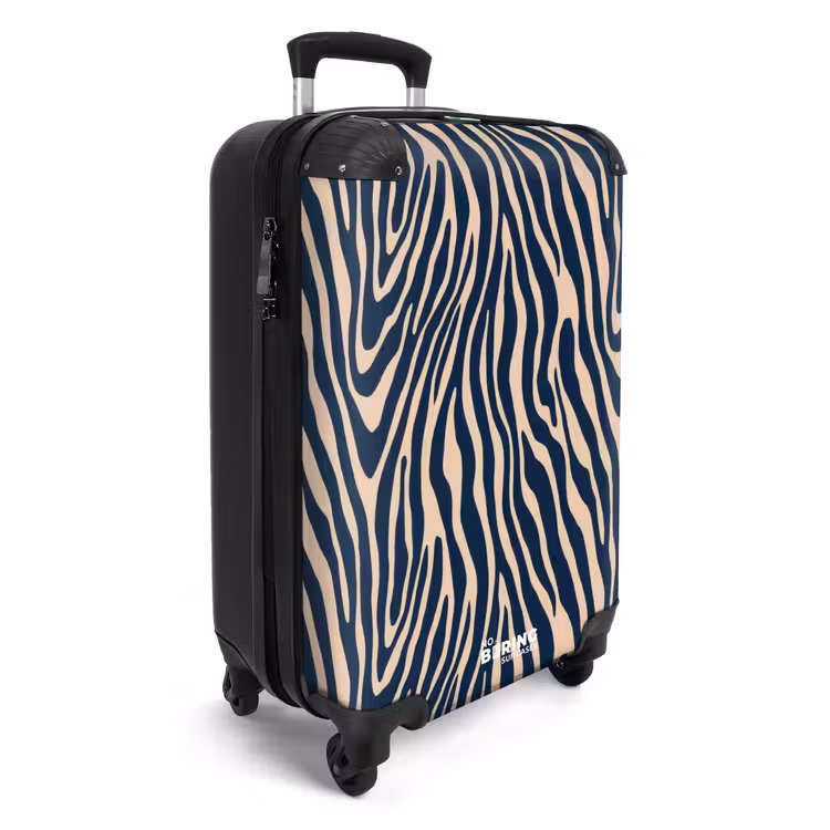 Valise - Zèbre - Motif - Bleu - Beige — 2