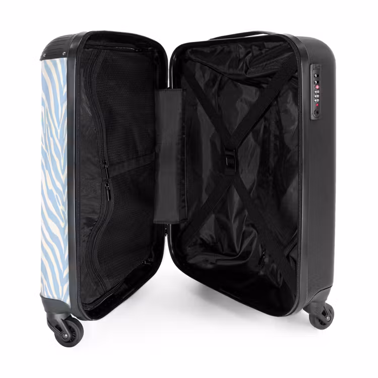 Valise - Zèbre - Motif - Bleu - Blanc — 5