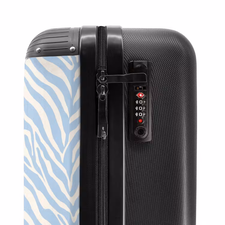 Valise - Zèbre - Motif - Bleu - Blanc — 6