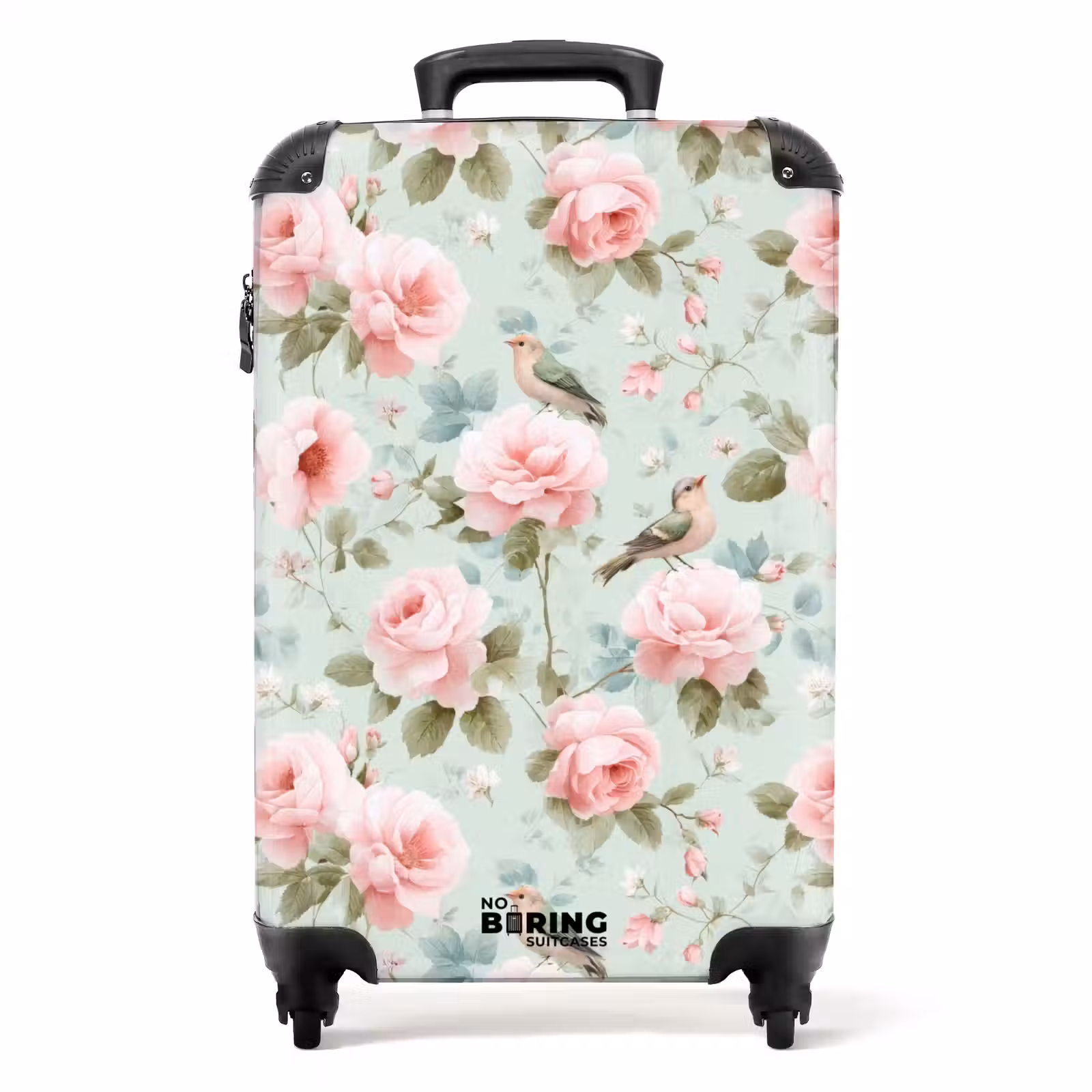 Valise - Roses - Oiseaux - Pastel - Coloré — 1