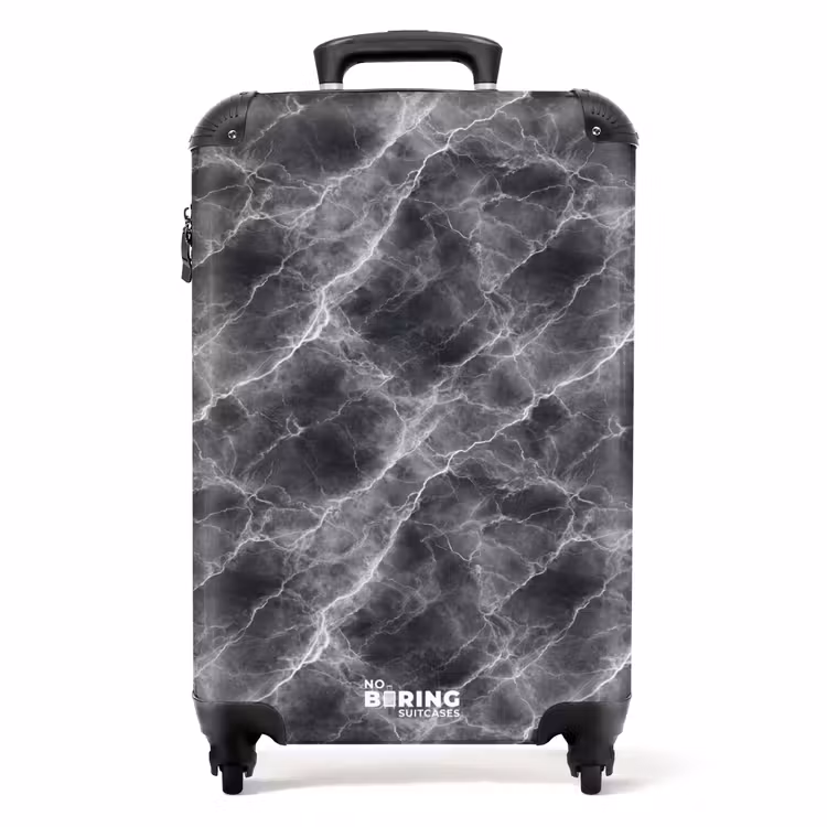 Valise - Gris foncé - Eclair - Marbre — 1