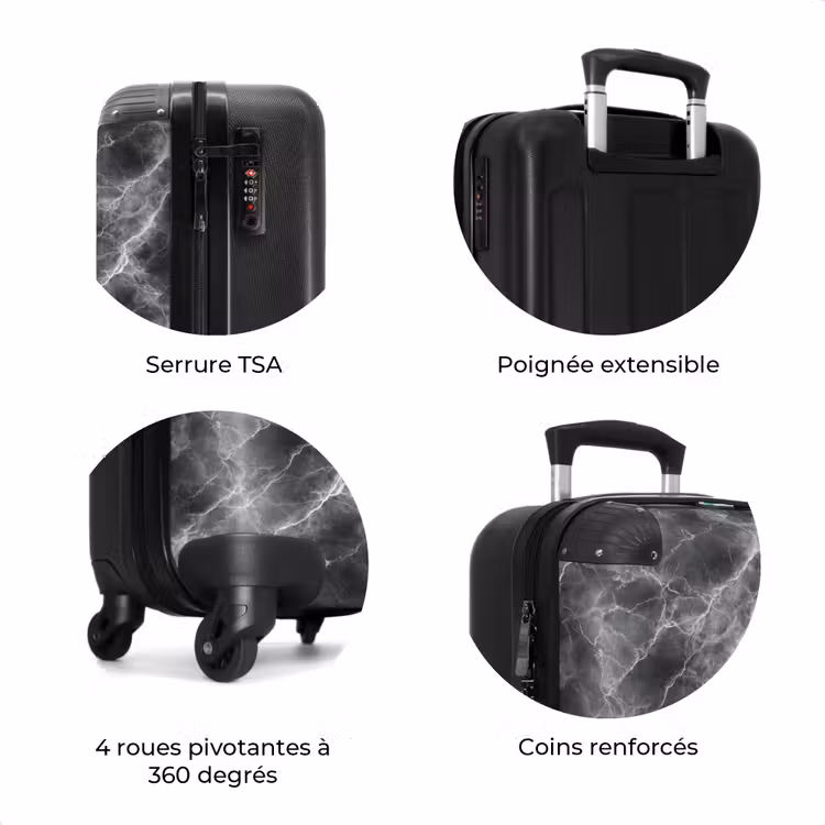 Valise - Gris foncé - Eclair - Marbre — 8