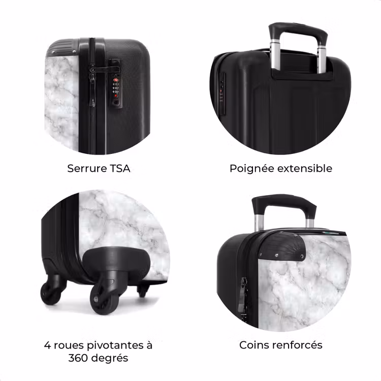 Valise - Gris - Marbre - Classique - Veines — 8