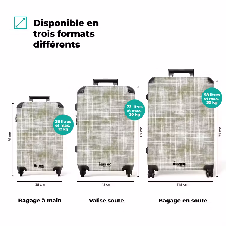 Valise - Lin - Motif - Vert — 3