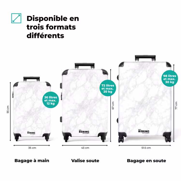Valise - Minimaliste - Veines blanches - veines grises — 3