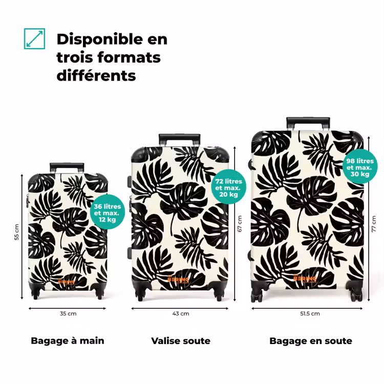 Valise - Modern - Monstera - Noir — 3