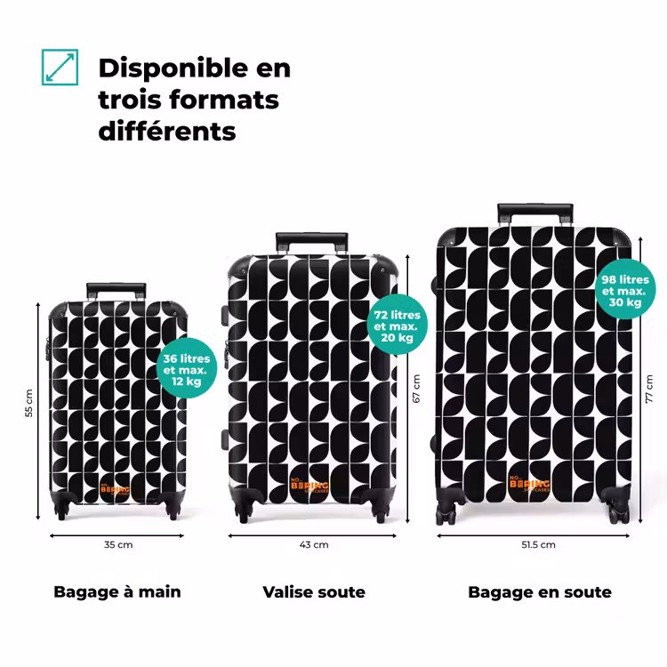 Valise - Moderne - Géométrique - Noir — 3