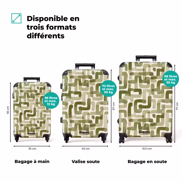 Valise - Moderne - Graphique - Vert — 3
