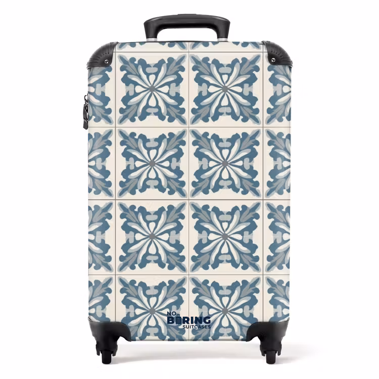 Valise - Motif - Carrelage - Bleu — 1
