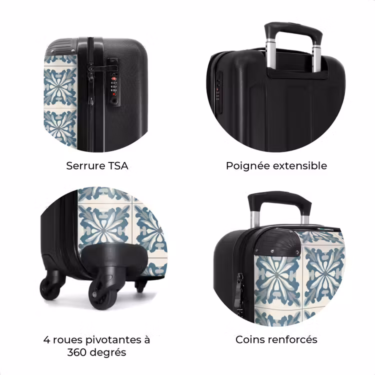 Valise - Motif - Carrelage - Bleu — 8