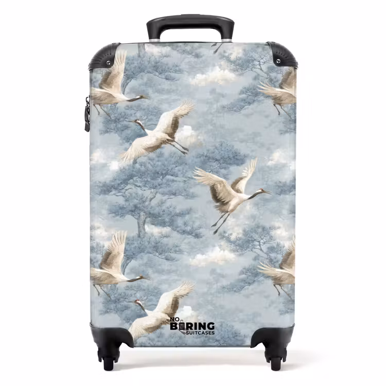 Valise - Nuages - Grues - Bleu — 1