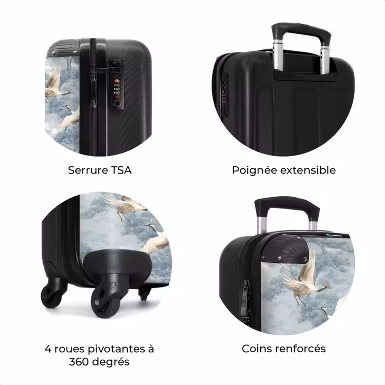 Valise - Nuages - Grues - Bleu — 8