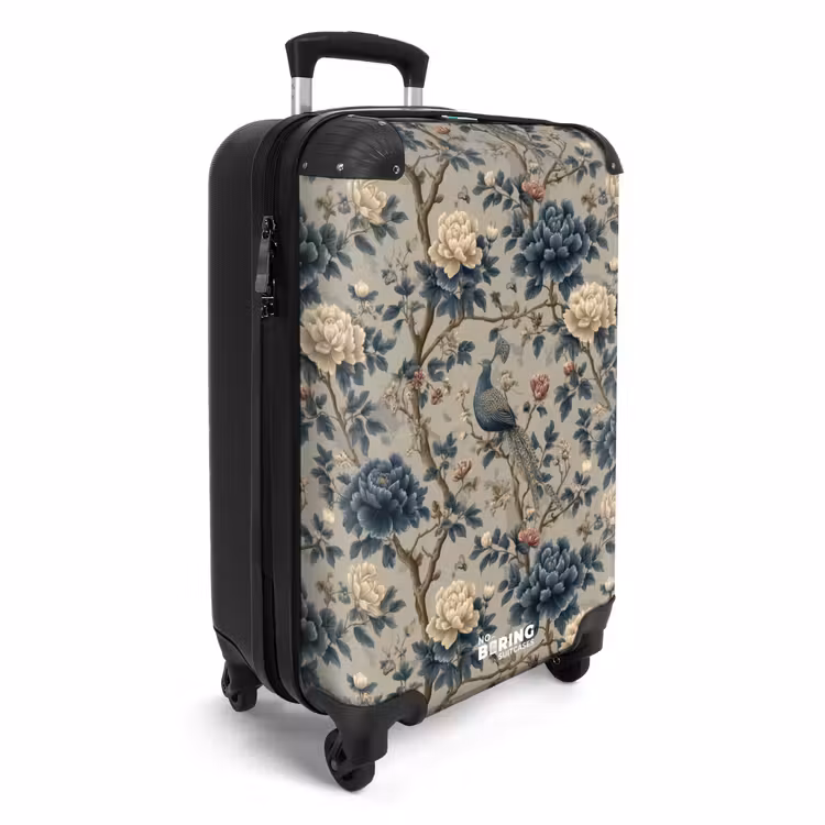 Valise - Paon - Fleurs - Bleu — 2