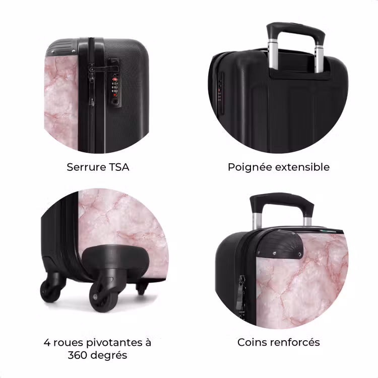 Valise - Rose - Marbre de quartz - Veines — 8