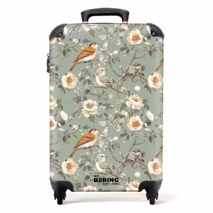 Valise - Rose - Oiseaux - Coloré — 1