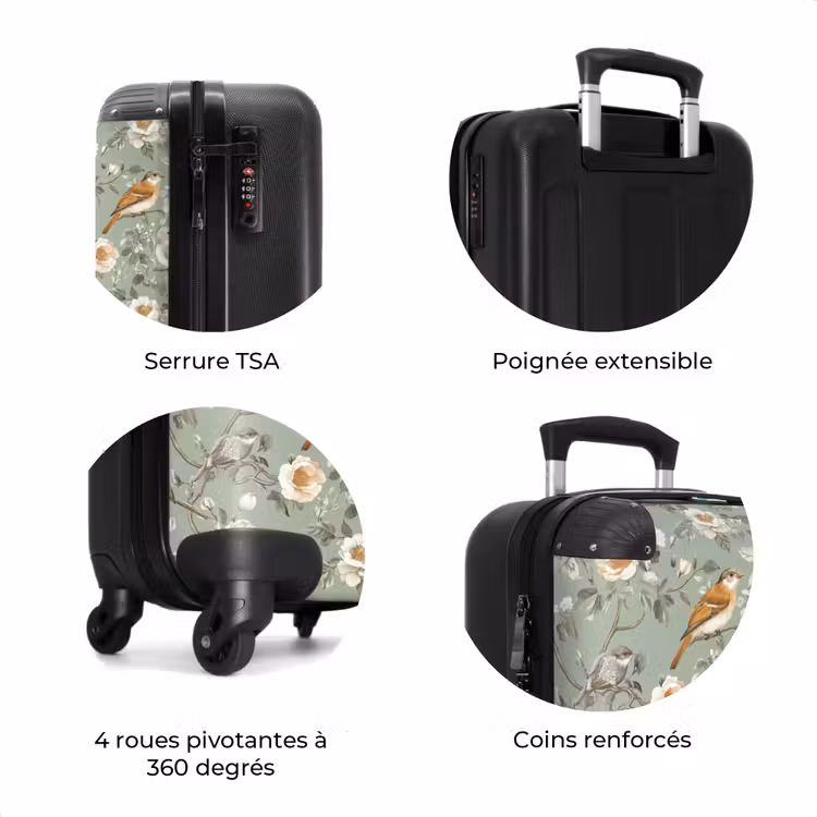 Valise - Rose - Oiseaux - Coloré — 8