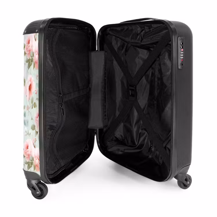 Valise - Roses - Oiseaux - Pastel - Coloré — 5