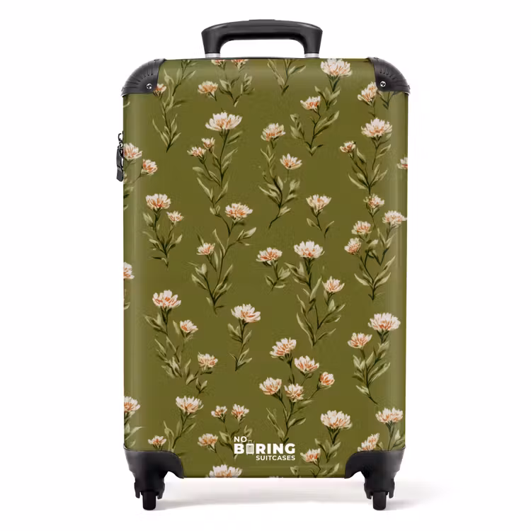 Valise - Rustique - Fleurs - Vert — 1