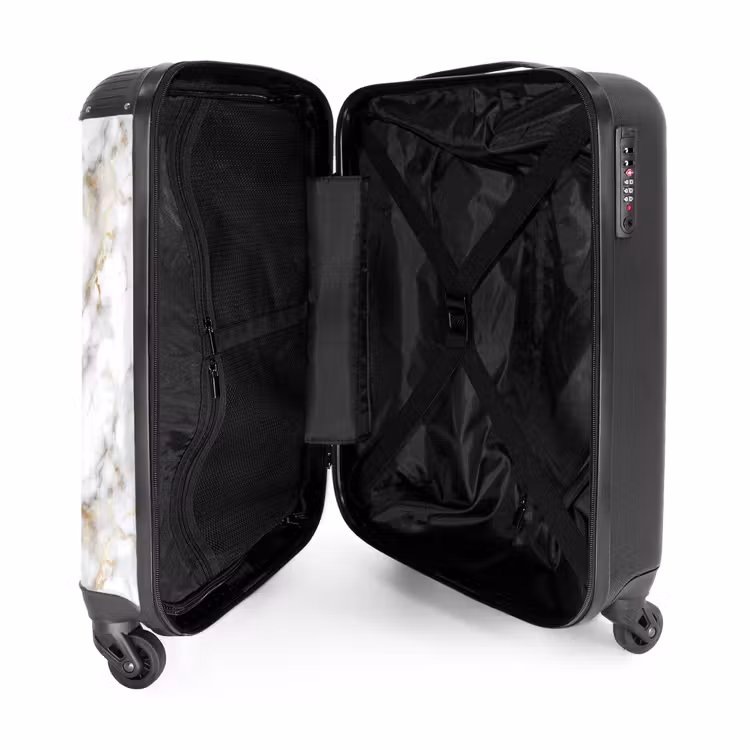 Valise - Veines d'or - Marbre - Blanc — 5