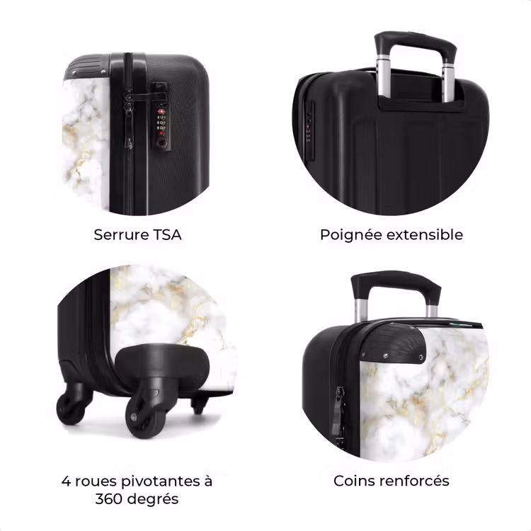 Valise - Veines d'or - Marbre - Blanc — 8