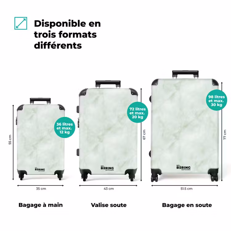 Valise - Vert - Marbre - Veines coulantes — 3