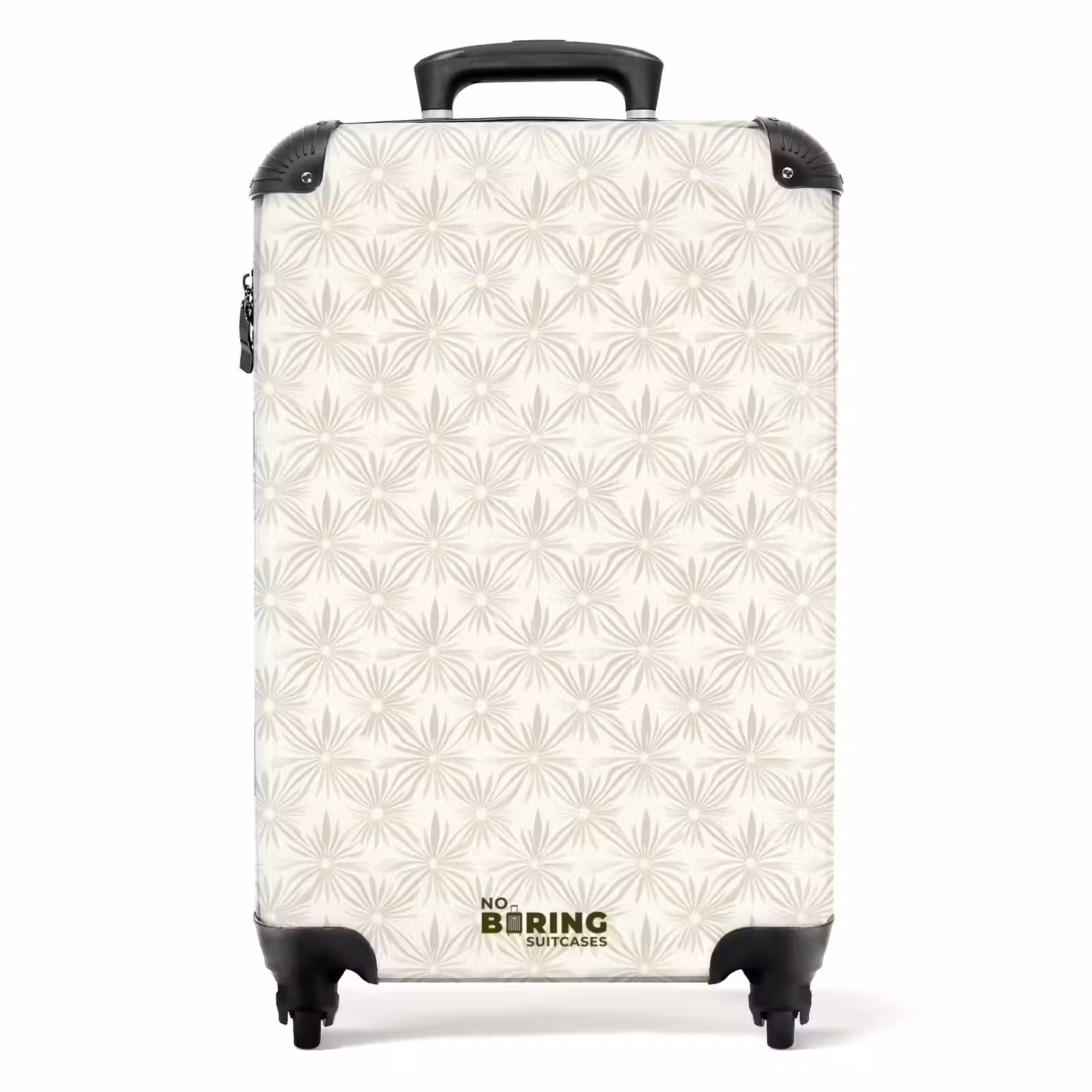 Valise - Motif - Fleurs - Beige — 1