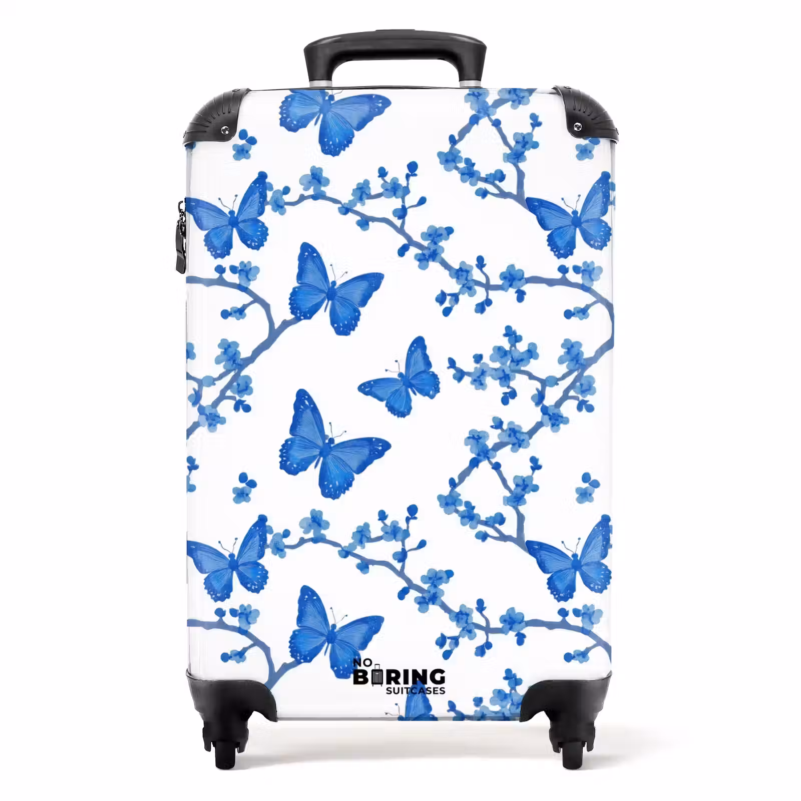 Valise - Papillon - Fleurs - Bleu — 1