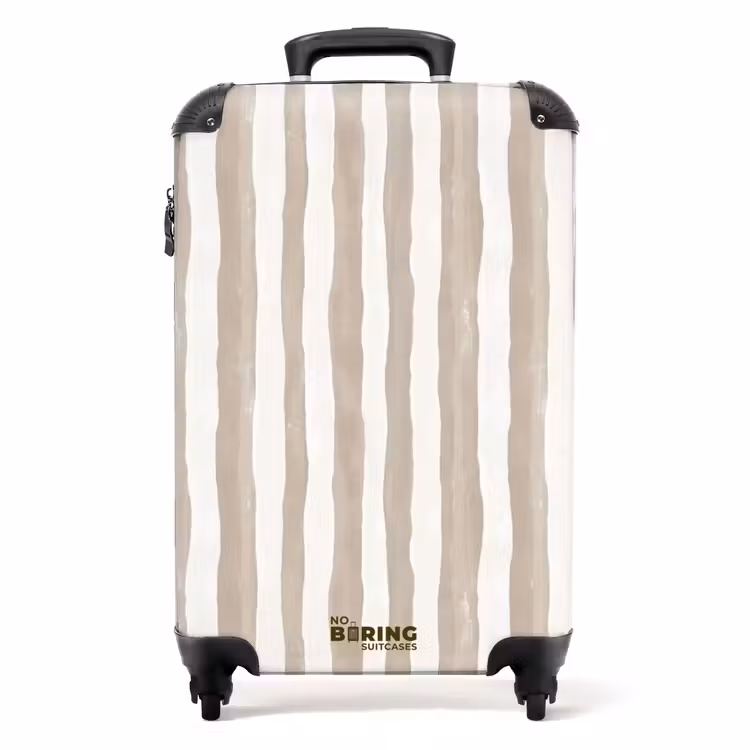 Valise - Minimaliste - Rayures - Beige — 1