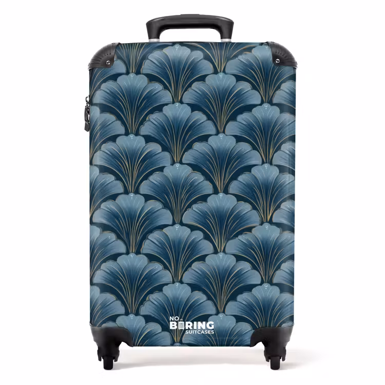 Valise - Motif - Feuille de ginkgo - Bleu — 1