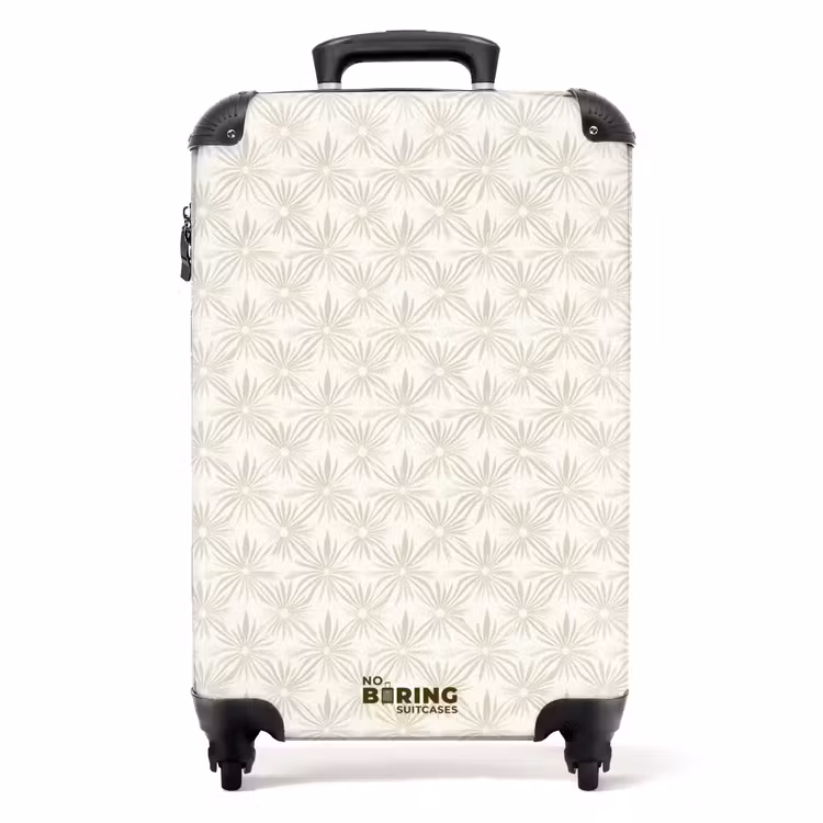 Valise - Motif - Fleurs - Beige — 1