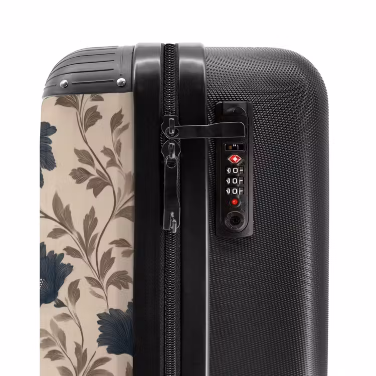 Valise - Motif - Fleurs - Noir - Beige — 6
