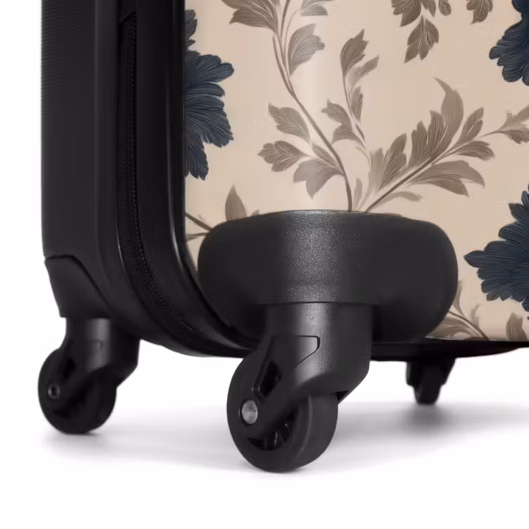Valise - Motif - Fleurs - Noir - Beige — 7
