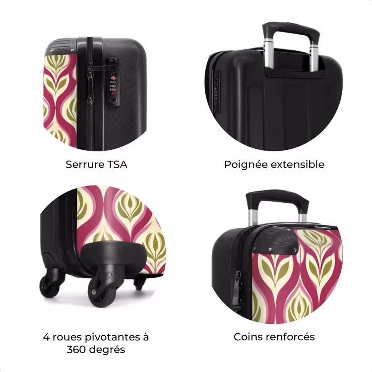 Valise - Rétro - Floral - Violet — 8