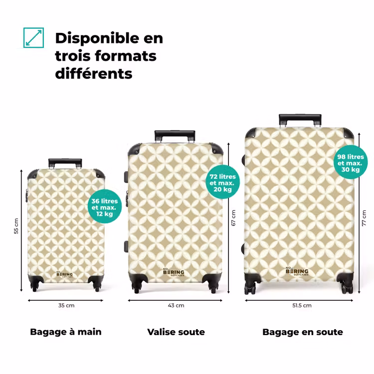 Valise - Symétrique - Motif - Beige — 3