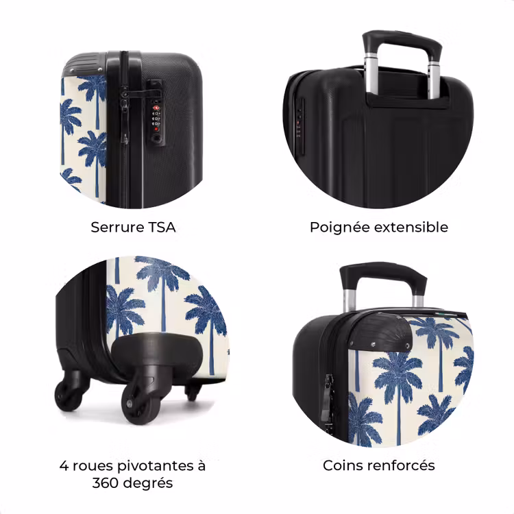 Valise - Symétrique - Palmier - Bleu — 8