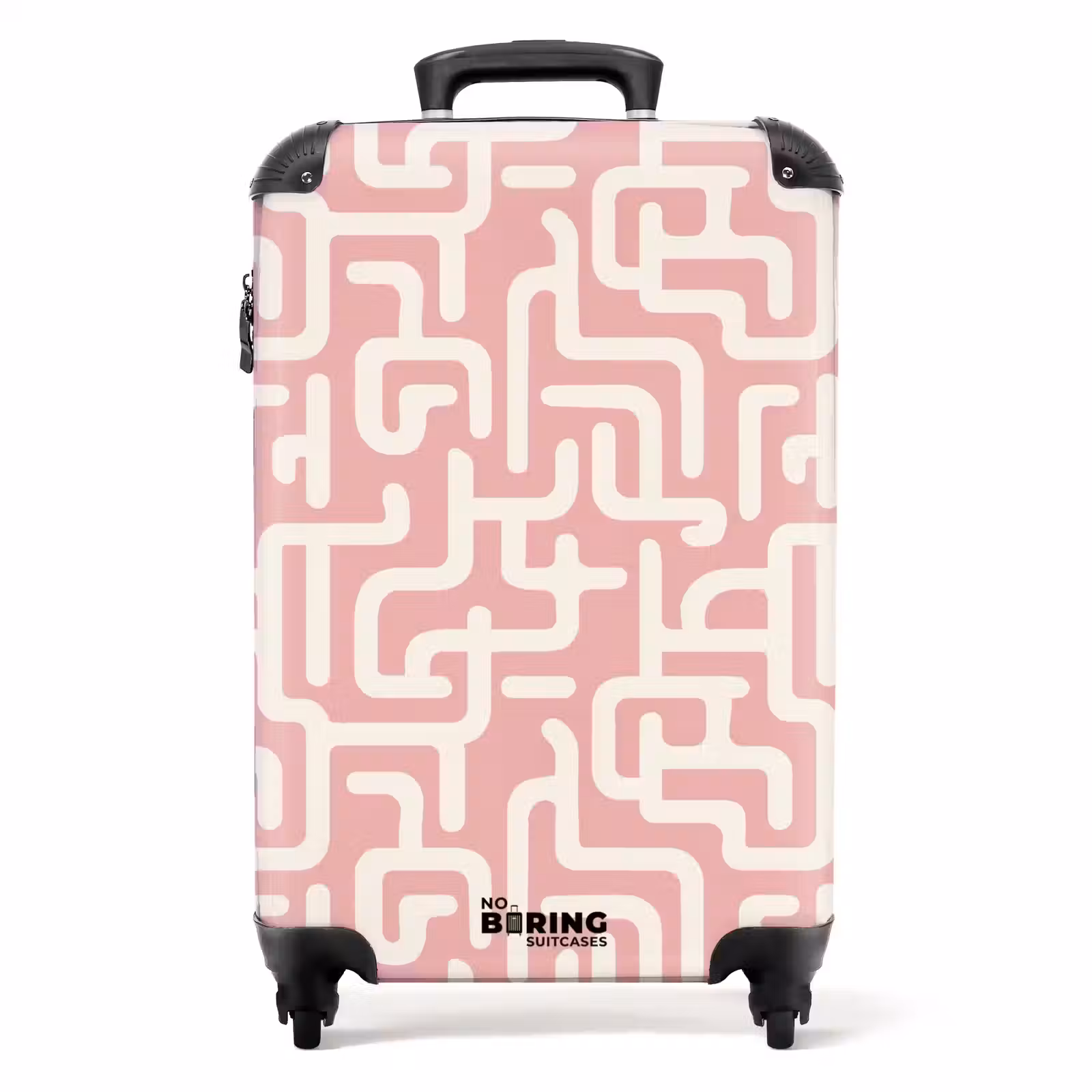 Valise - Motif de labyrinthe - Rose - Blanc - Abstrait — 1