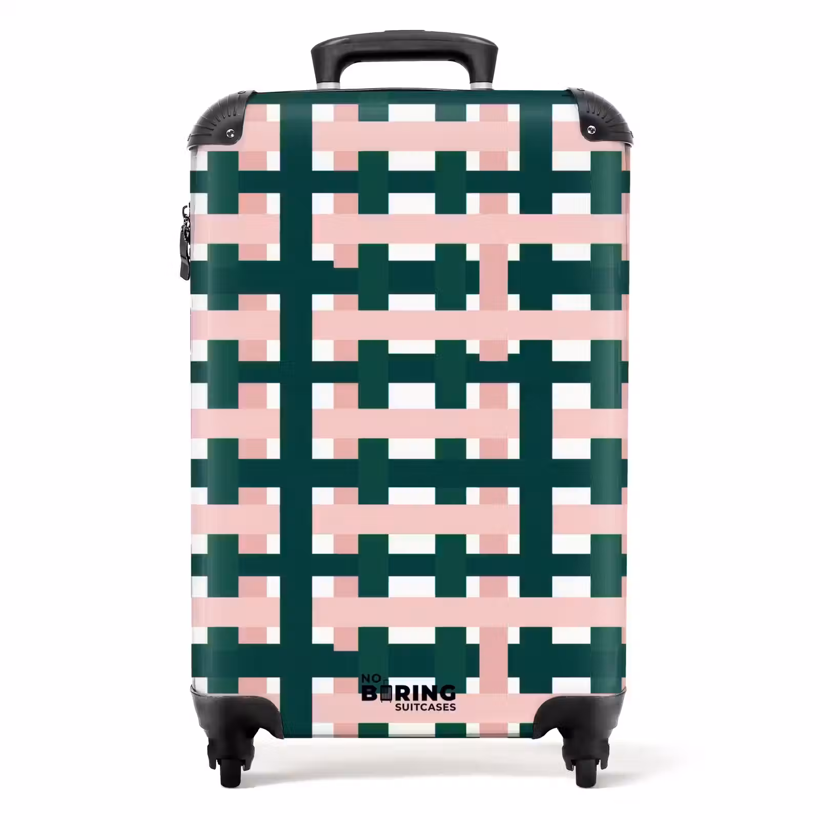 Valise - Motif tressé - Vert - Rose - Graphique — 1