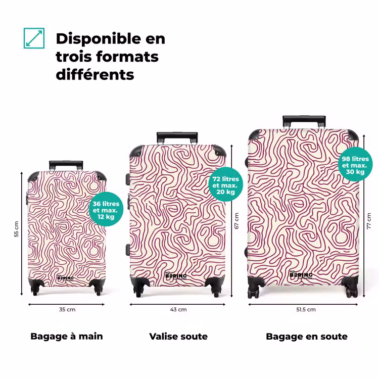 Valise - Ligne d'enroulement - Magenta - Crème — 3