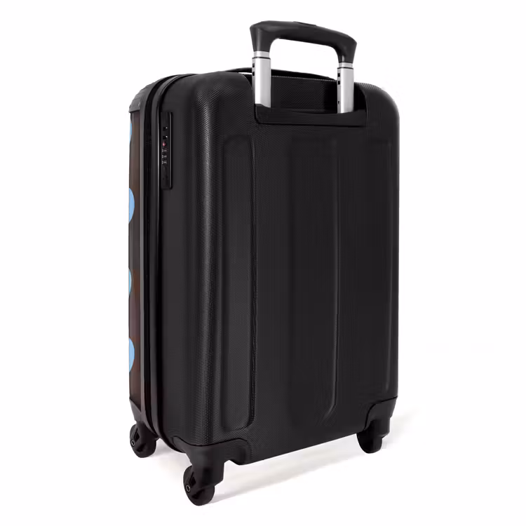 Valise - Lignes sinueuses - Bleu - Marron - Minimaliste — 4