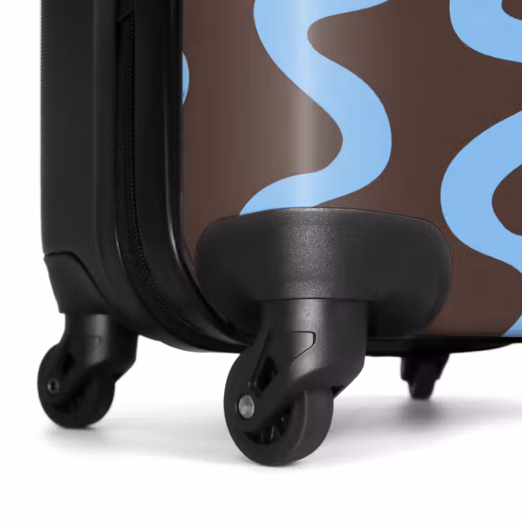 Valise - Lignes sinueuses - Bleu - Marron - Minimaliste — 7