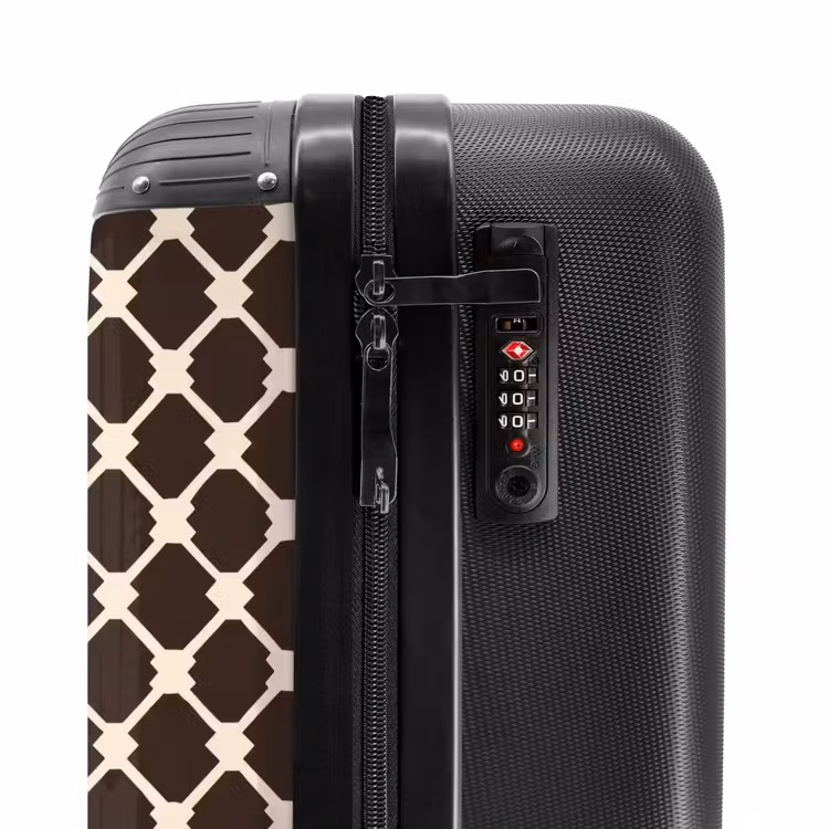 Valise - Marron - Motif à carreaux - Géométrique — 6