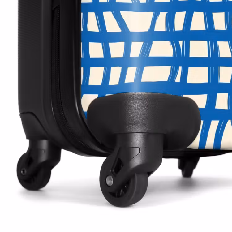 Valise - Motif à carreaux - Bleu - Crème — 7