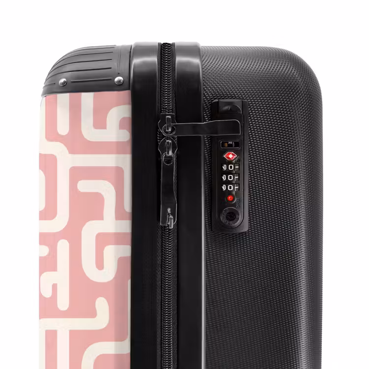 Valise - Motif de labyrinthe - Rose - Blanc - Abstrait — 6