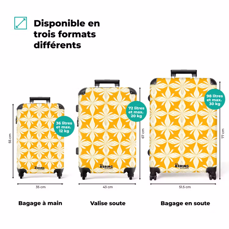 Valise - Motif - Rétro - Jaune — 3